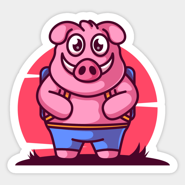 Happy pig Sticker by haallArt